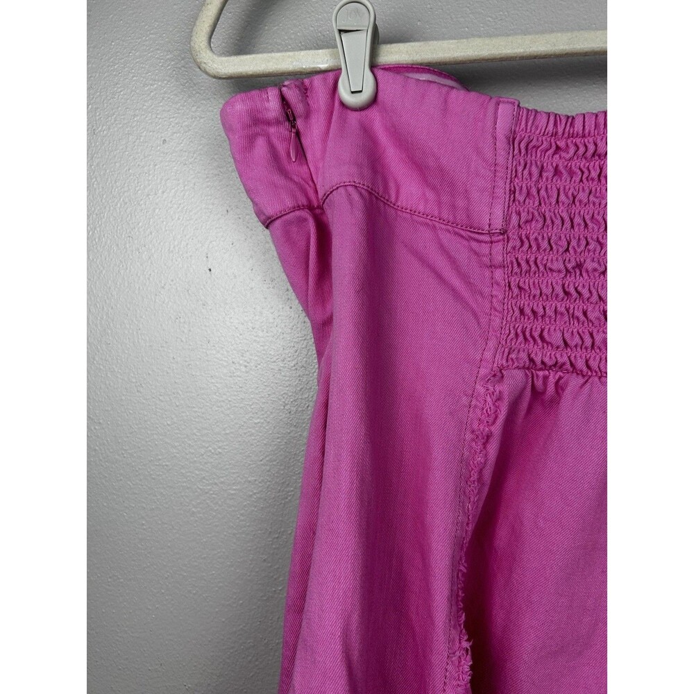 anthropologie Pilcro Strapless Denim Pink  Mini Dress Pockets Size Xl Cotton - Picture 7 of 12